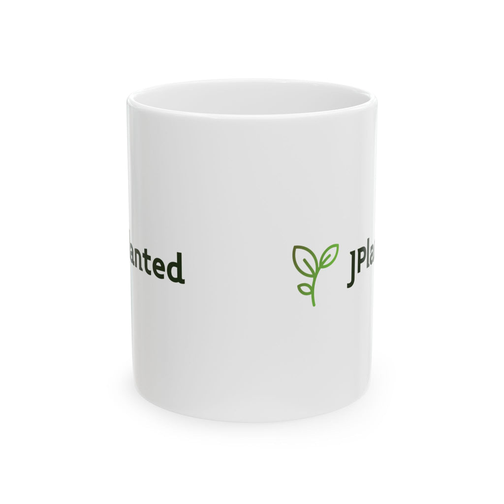 JPlanted Logo Mug | Ceramic Coffee Cup | Green Gardening Design
