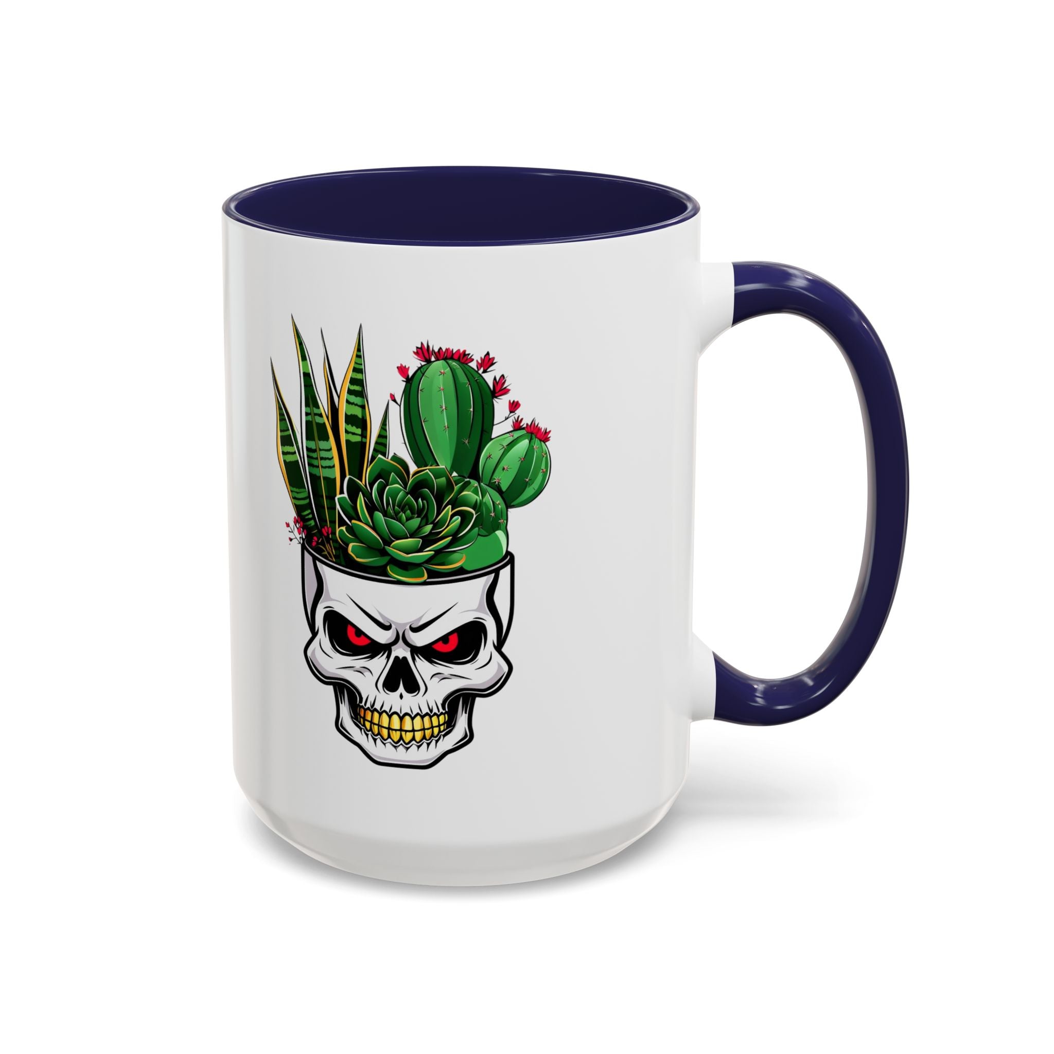 Skull Planter Succulent Cactus Mug | Accent Coffee Mug 11oz 15oz