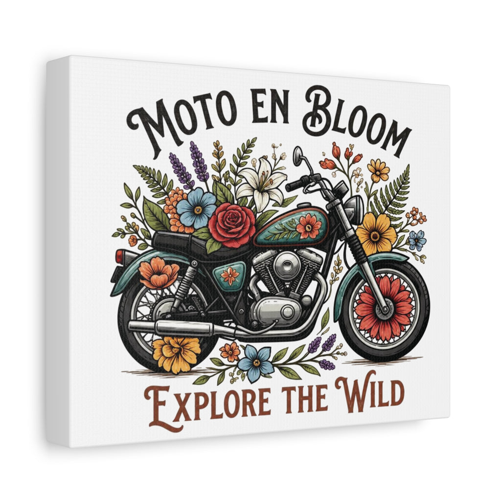 Moto en Bloom Explore the Wild Canvas