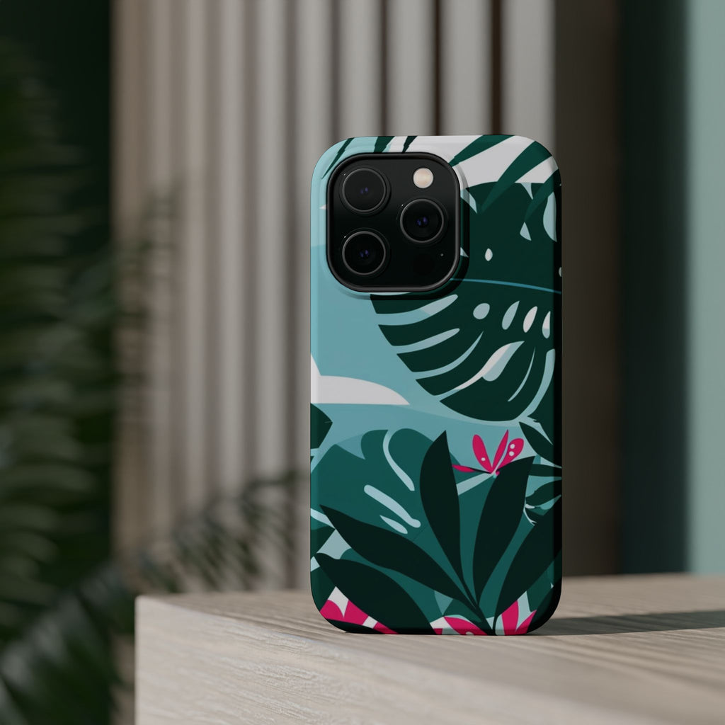 Tropical Monstera Leaves Phone Case | Magnetic Impact-Resistant Case