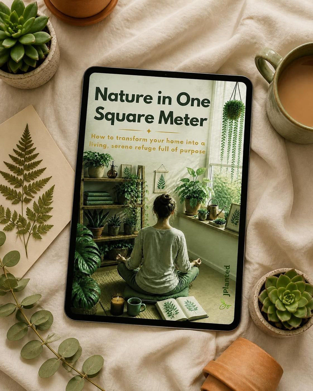 Nature in One Square Meter eBook | Indoor Plant Guide & Wellness Workbook | Calm Mindful Living Journal Printable | Houseplant Care PDF