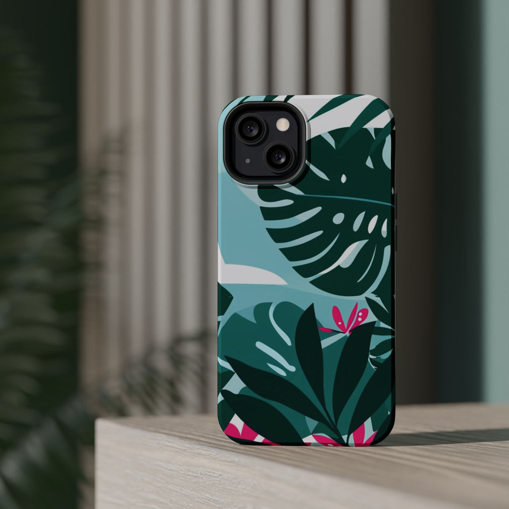 Tropical Monstera Leaves Phone Case | Magnetic Impact-Resistant Case