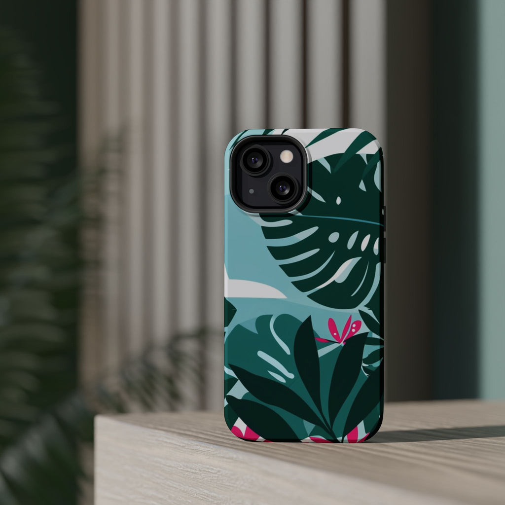 Tropical Monstera Leaves Phone Case | Magnetic Impact-Resistant Case