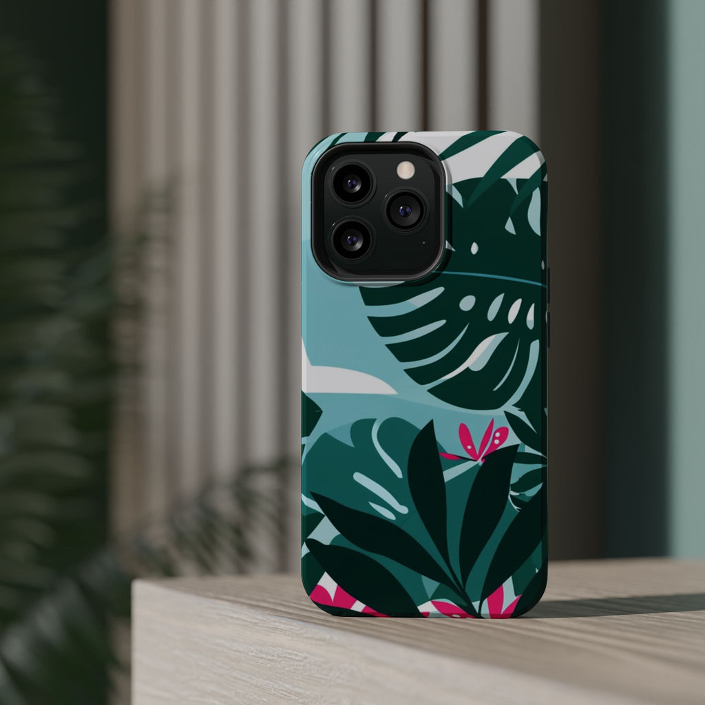 Tropical Monstera Leaves Phone Case | Magnetic Impact-Resistant Case