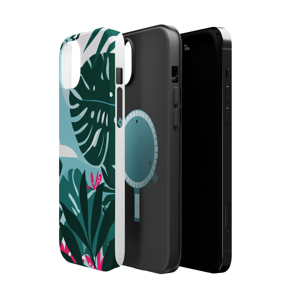Tropical Monstera Leaves Phone Case | Magnetic Impact-Resistant Case