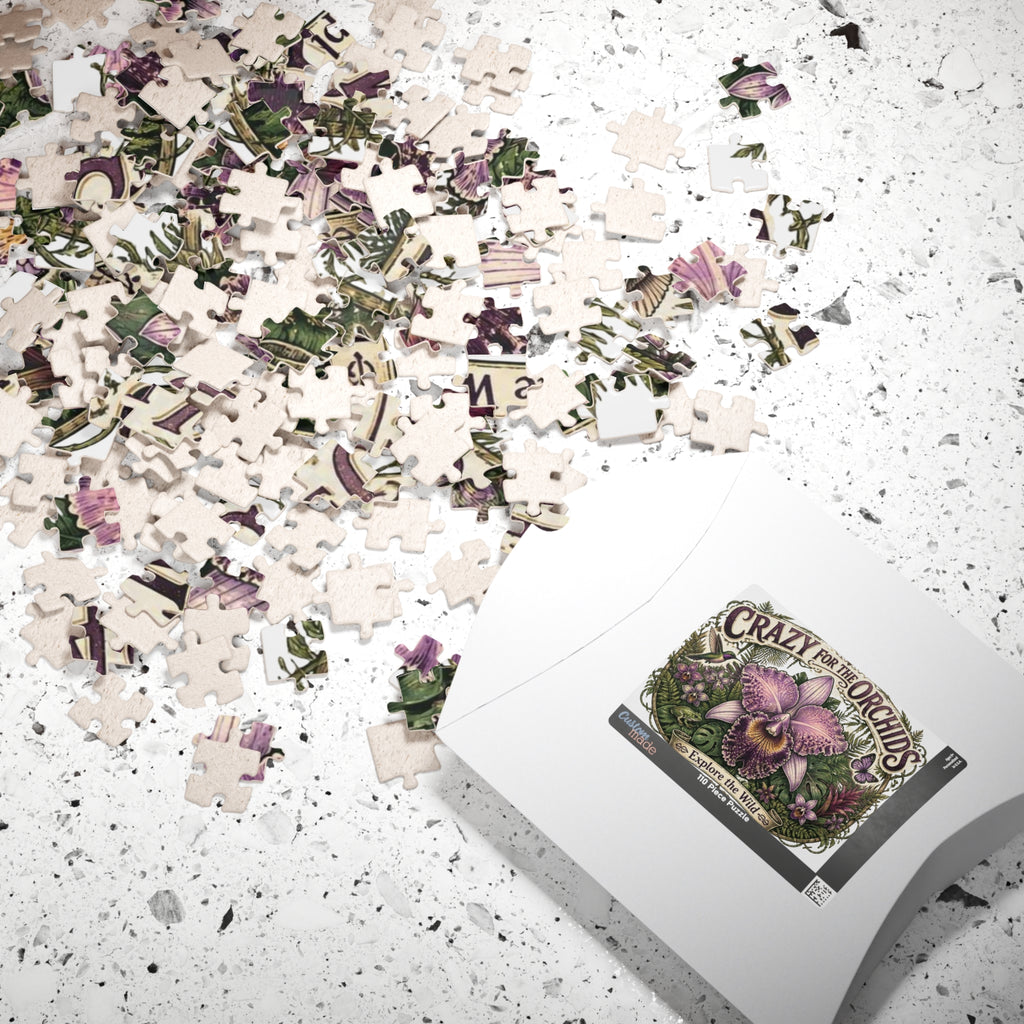 Crazy for the Orchids Puzzle | Floral Orchid Illustration 110 pc