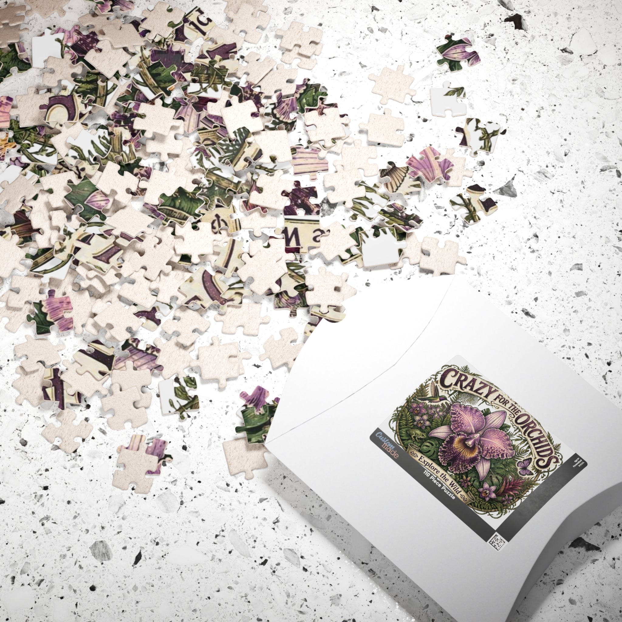 Crazy for the Orchids Puzzle | Floral Orchid Illustration 110 pc