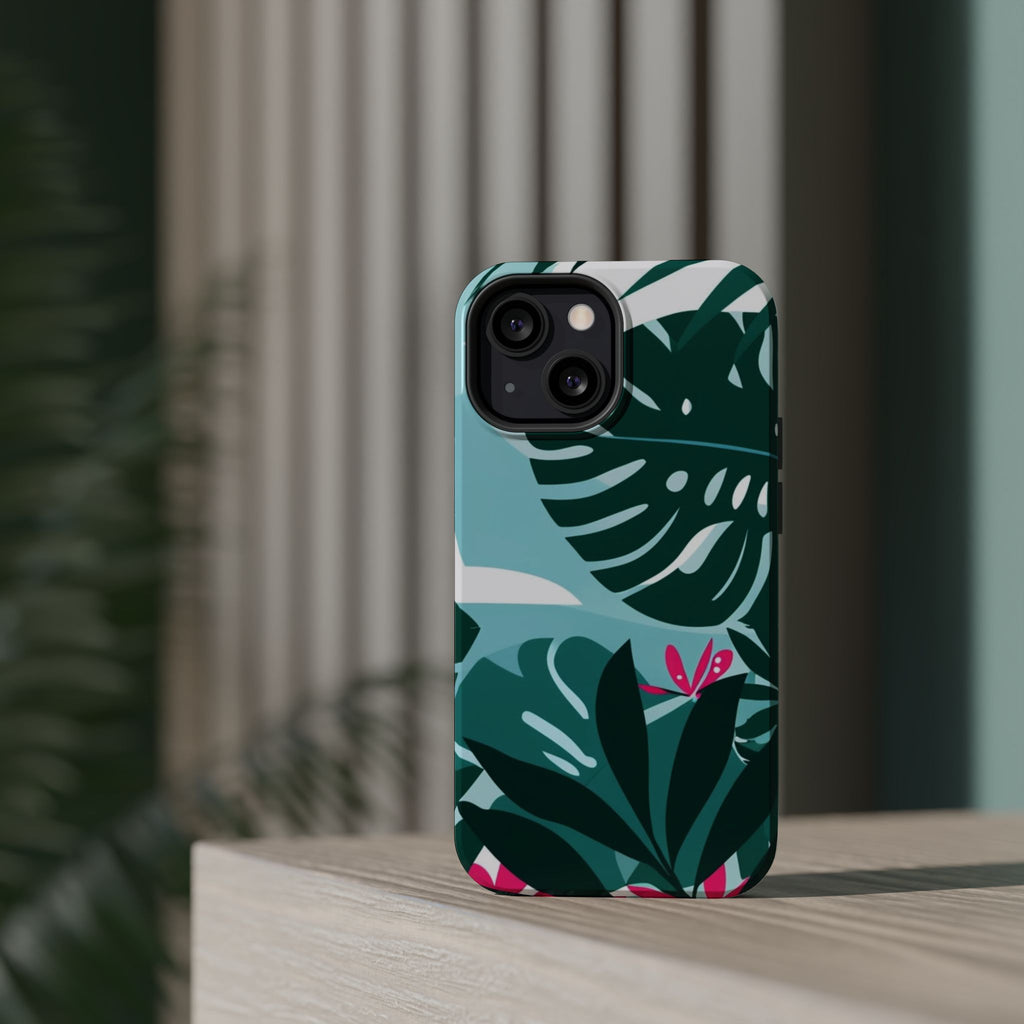 Tropical Monstera Leaves Phone Case | Magnetic Impact-Resistant Case