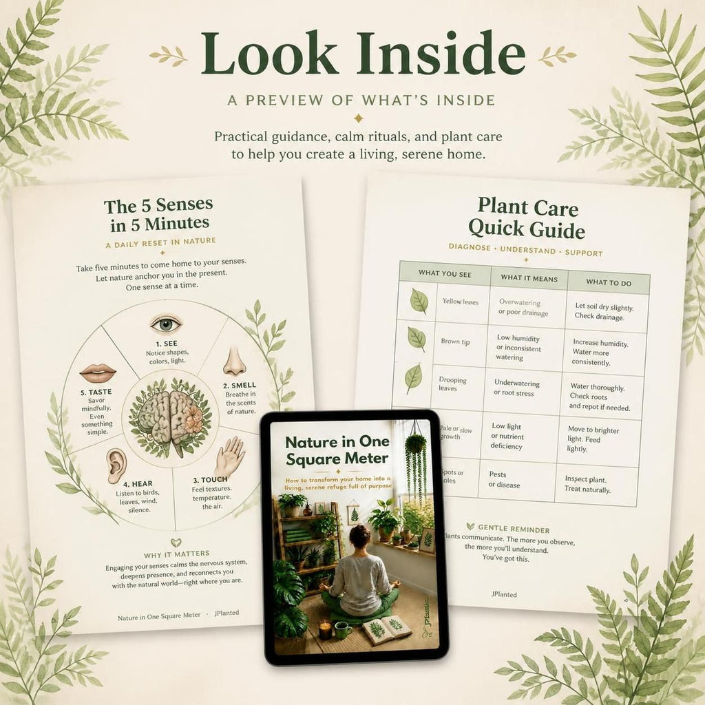 Nature in One Square Meter eBook | Indoor Plant Guide & Wellness Workbook | Calm Mindful Living Journal Printable | Houseplant Care PDF