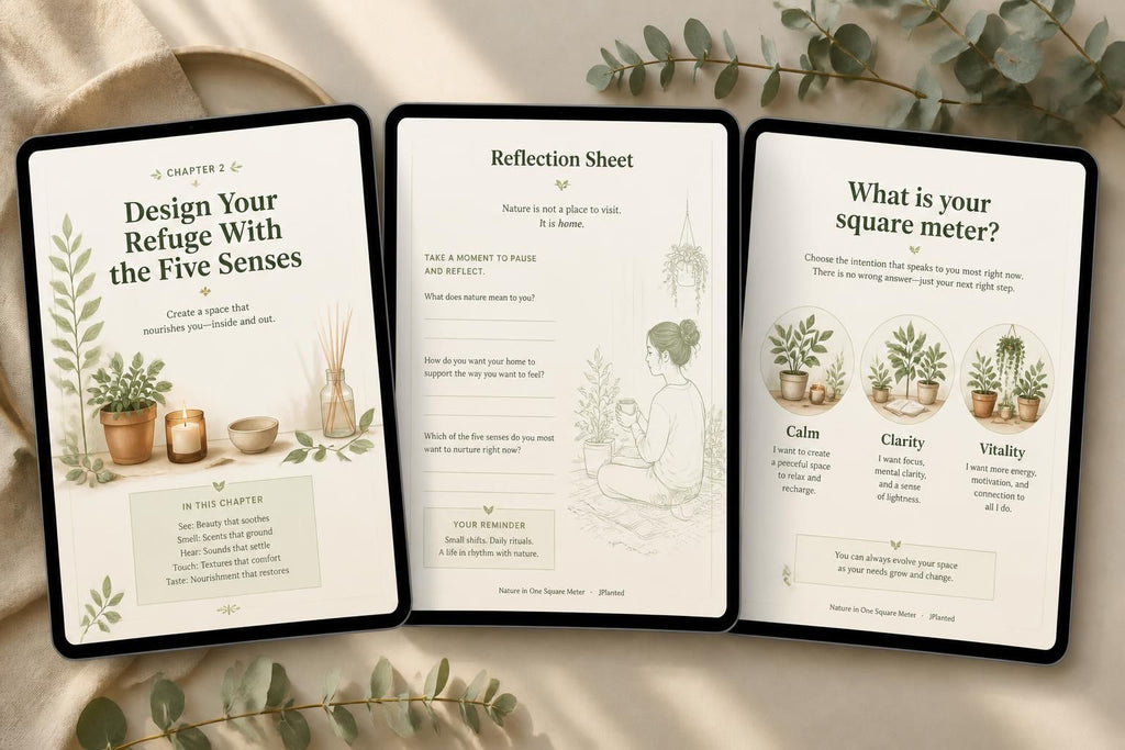 Nature in One Square Meter eBook | Indoor Plant Guide & Wellness Workbook | Calm Mindful Living Journal Printable | Houseplant Care PDF