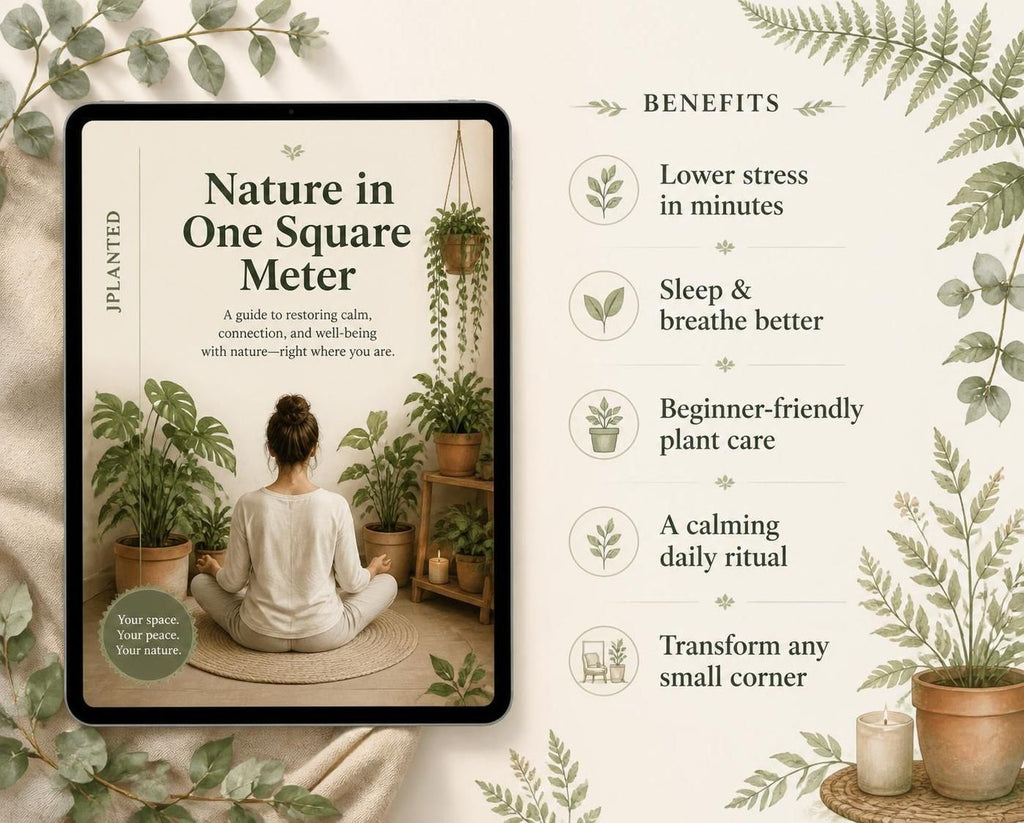 Nature in One Square Meter eBook | Indoor Plant Guide & Wellness Workbook | Calm Mindful Living Journal Printable | Houseplant Care PDF