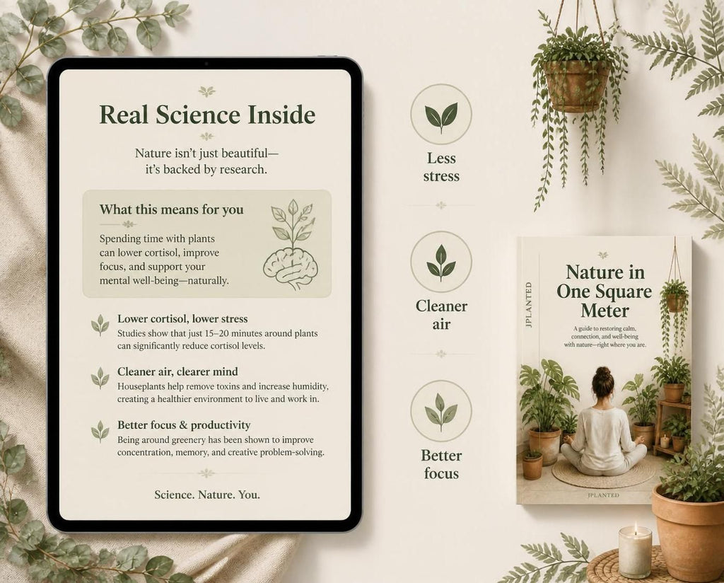 Nature in One Square Meter eBook | Indoor Plant Guide & Wellness Workbook | Calm Mindful Living Journal Printable | Houseplant Care PDF