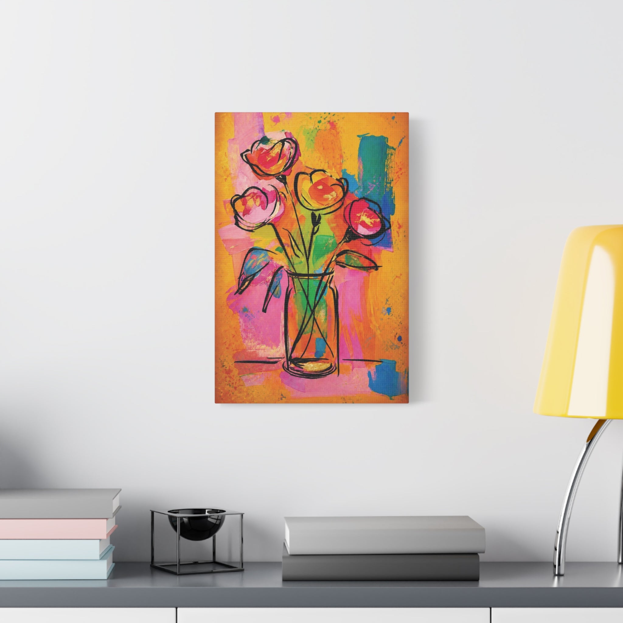 Abstract Floral Vase Canvas
