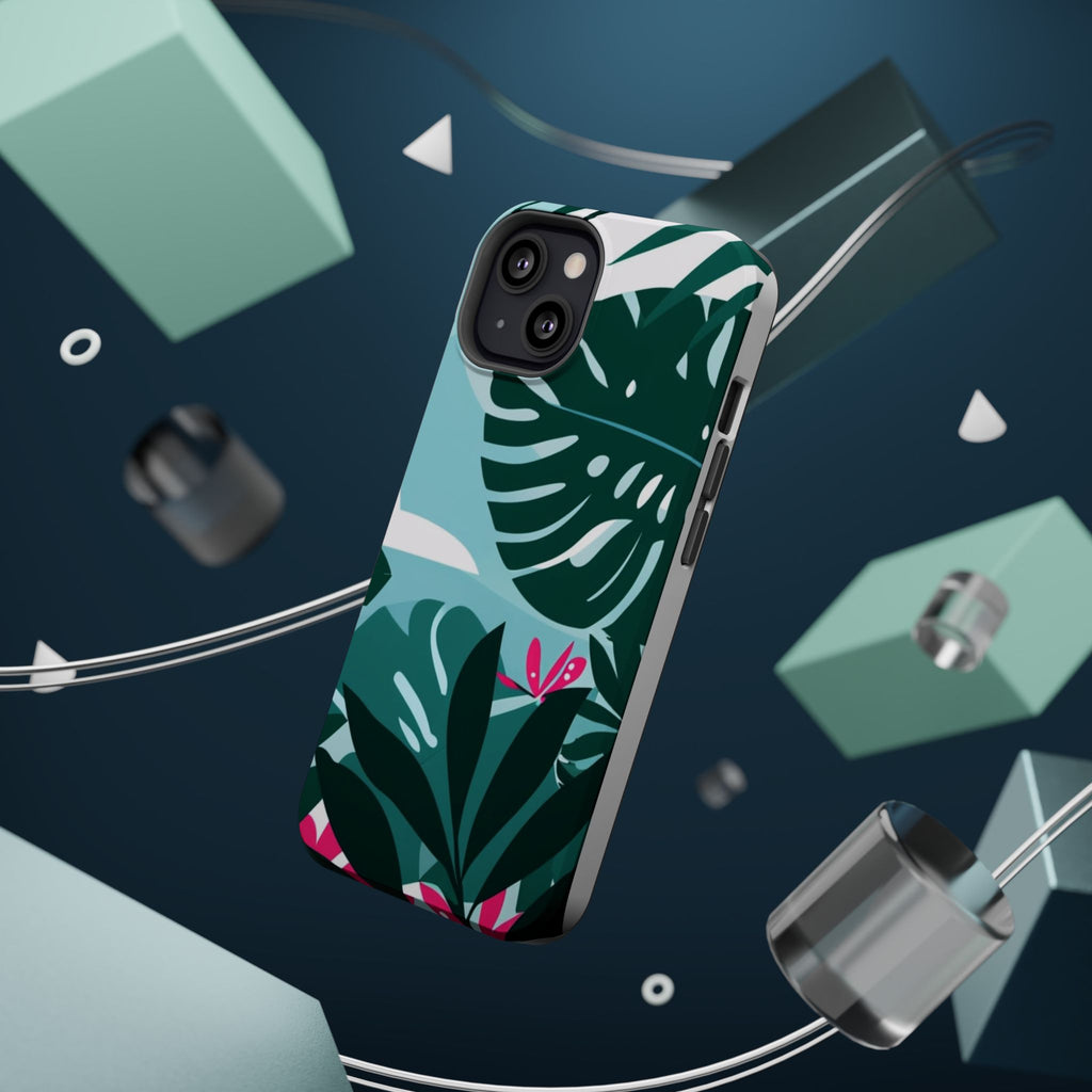 Tropical Monstera Leaves Phone Case | Magnetic Impact-Resistant Case
