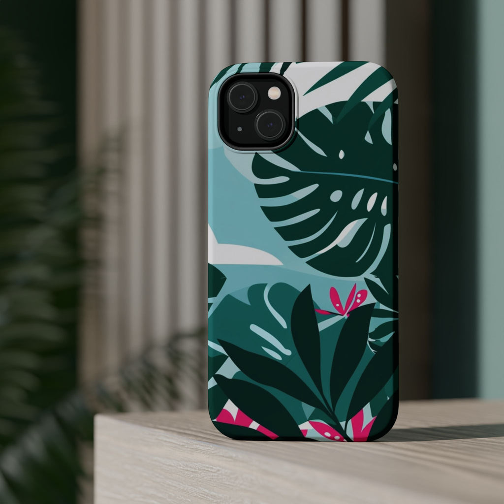 Tropical Monstera Leaves Phone Case | Magnetic Impact-Resistant Case