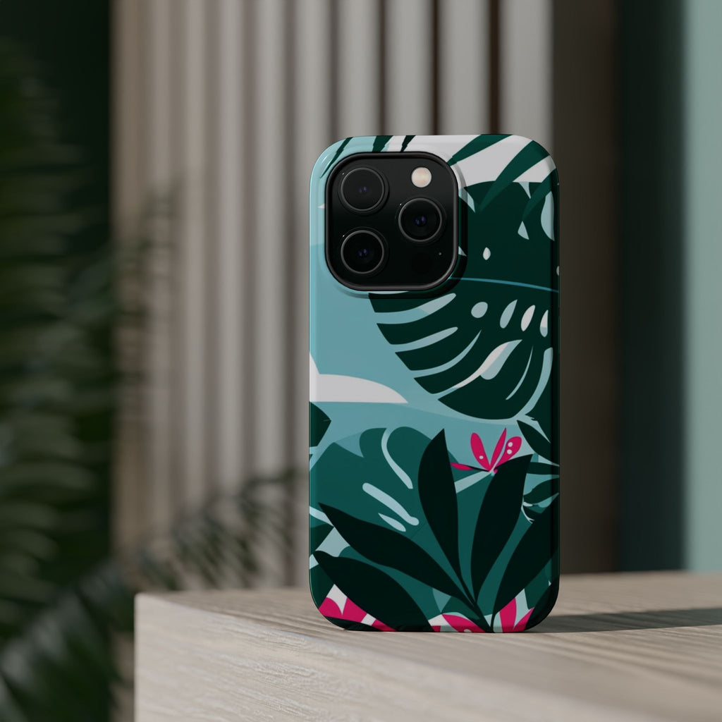 Tropical Monstera Leaves Phone Case | Magnetic Impact-Resistant Case