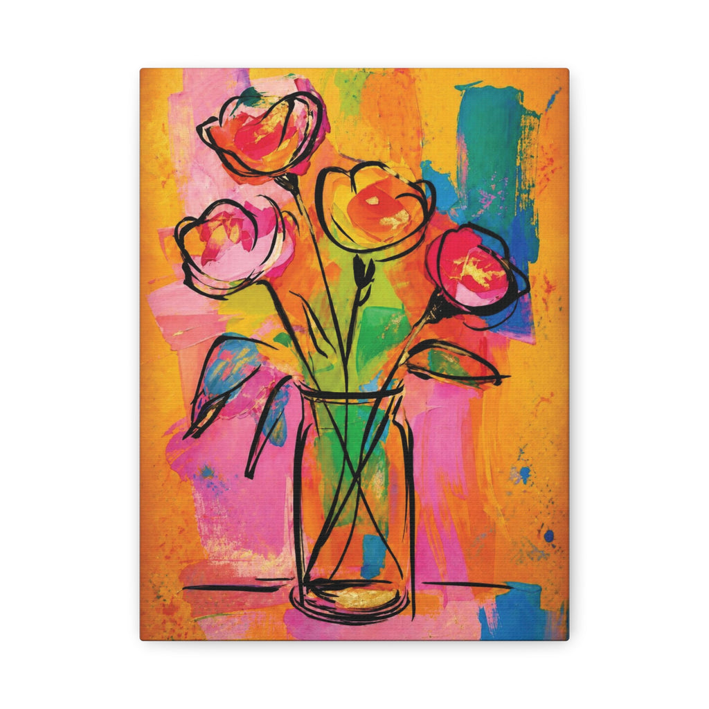 Abstract Floral Vase Canvas
