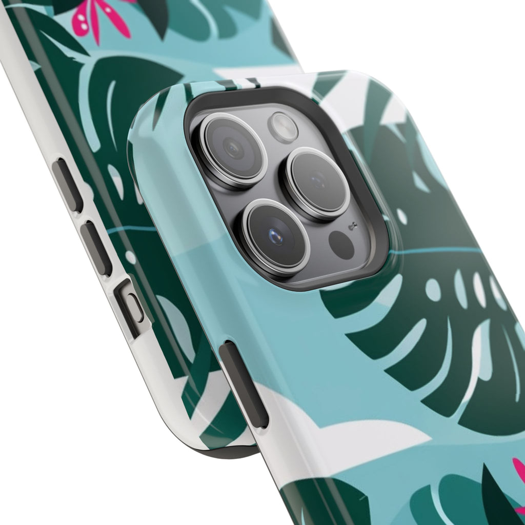 Tropical Monstera Leaves Phone Case | Magnetic Impact-Resistant Case