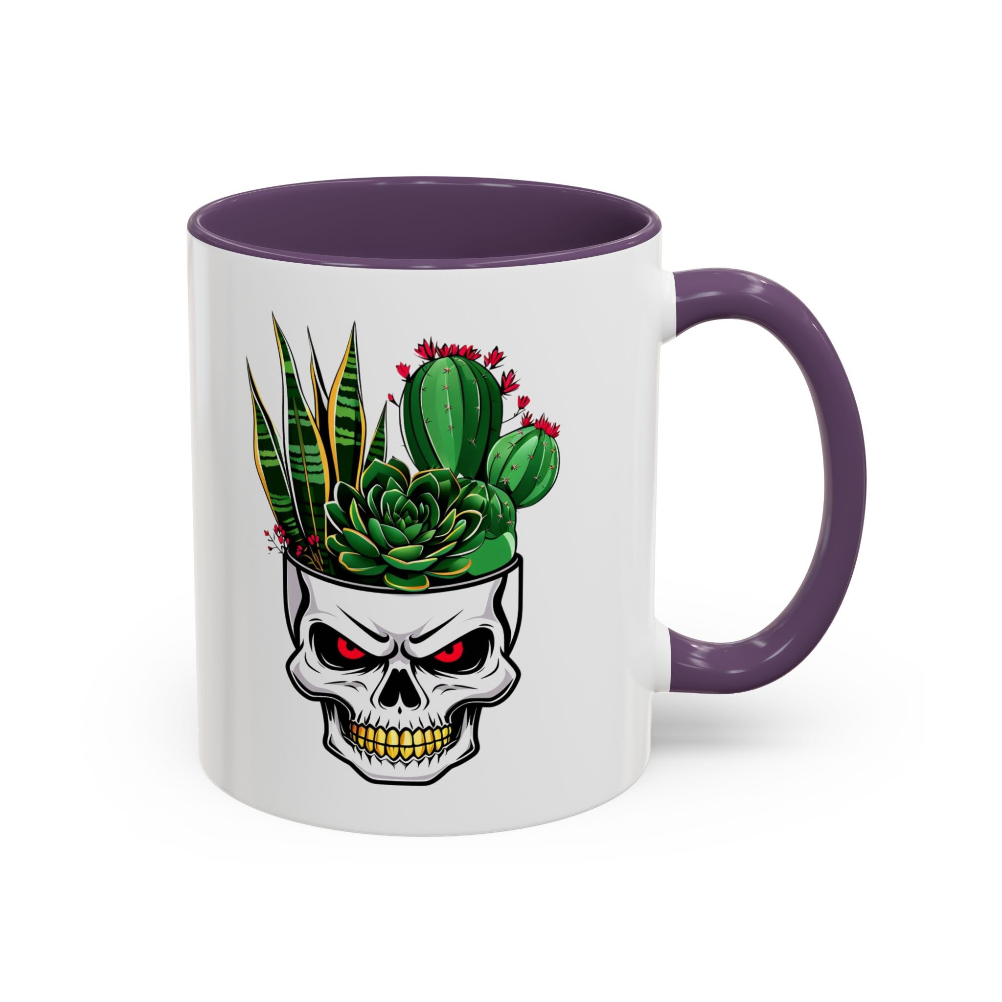 Skull Planter Succulent Cactus Mug | Accent Coffee Mug 11oz 15oz