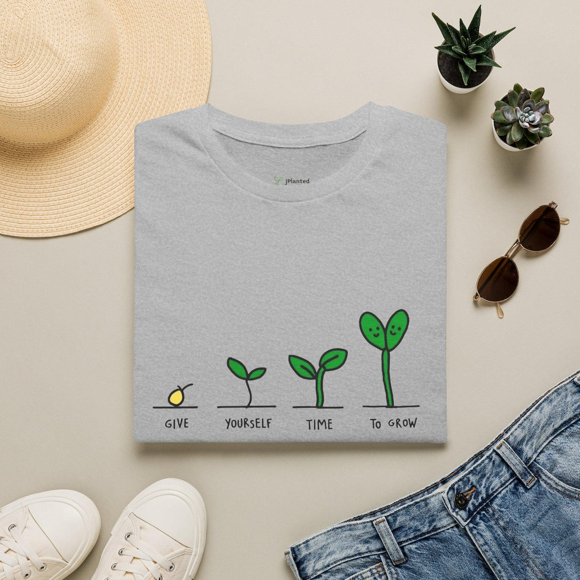 Seed to Sprout Growth Stages T-Shirt | Plant Illustration
