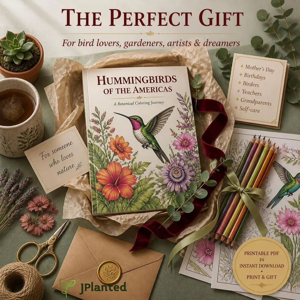 Hummingbirds of the Americas Coloring Book | 20 Botanical Coloring Pages PDF | Adults Edition | Tropical Birds & Flowers | Instant Download