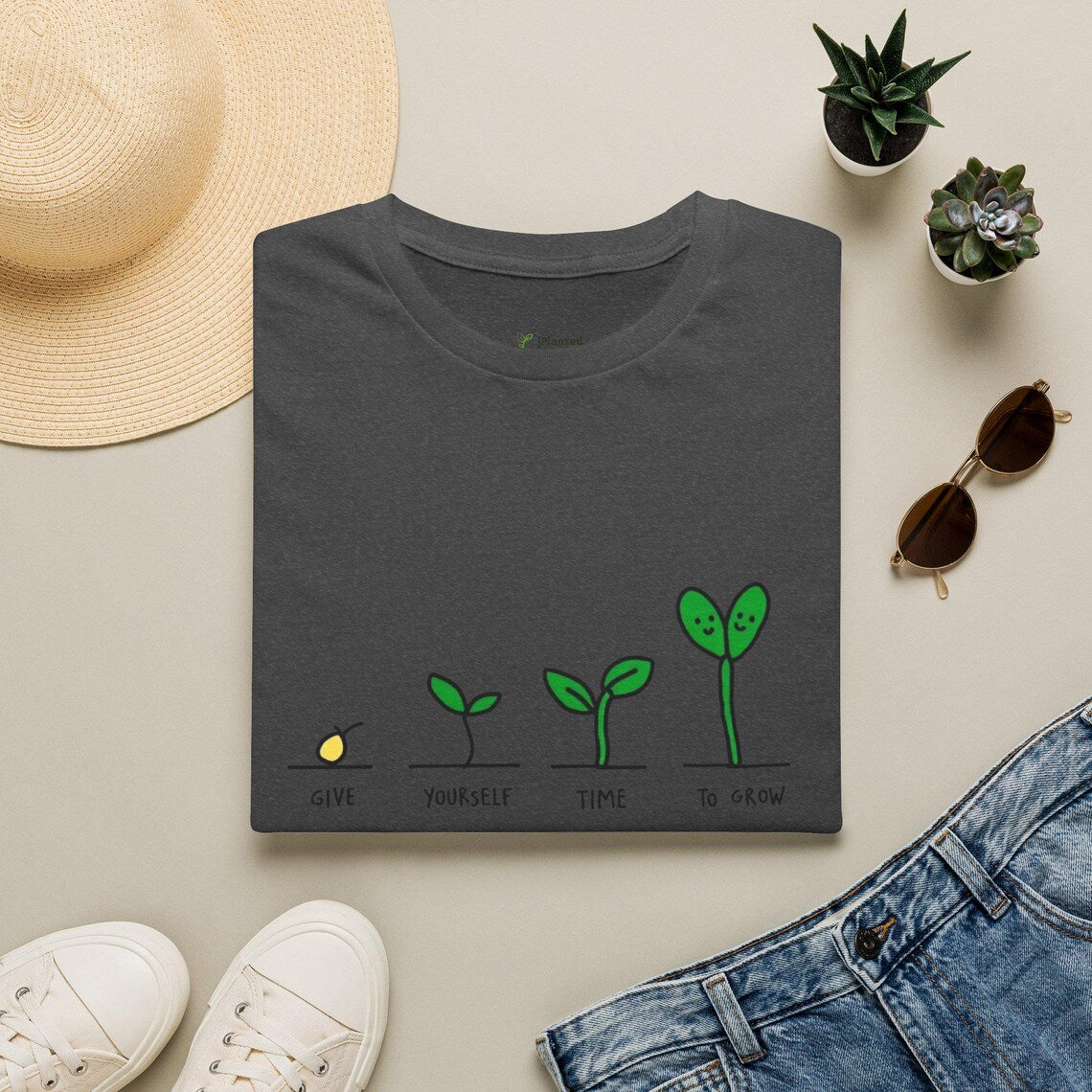 Seed to Sprout Growth Stages T-Shirt | Plant Illustration