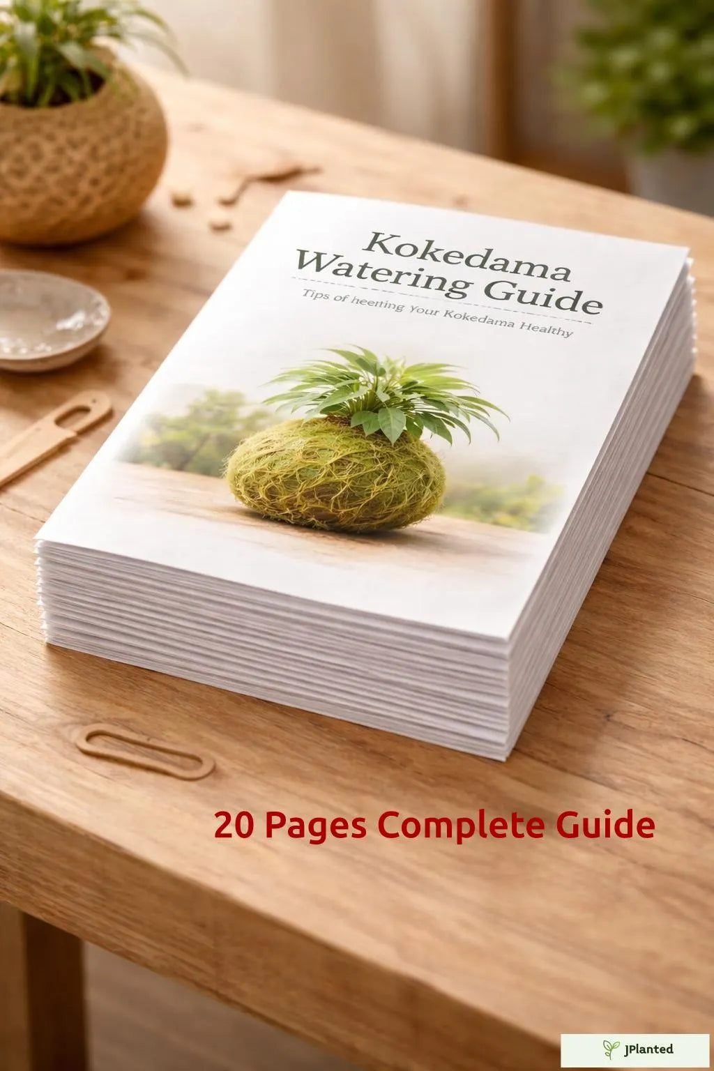 Kokedama Watering & Care Guide | Master The Submersion Method Step-by-Step | Printable Plant Care PDF