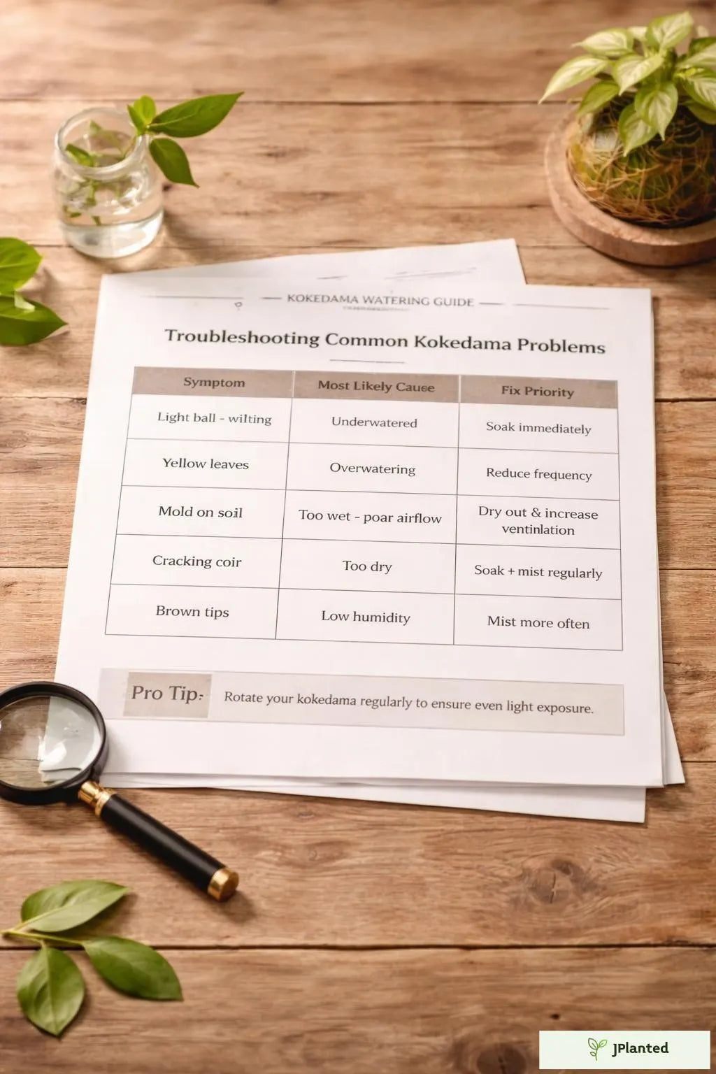 Kokedama Watering & Care Guide | Master The Submersion Method Step-by-Step | Printable Plant Care PDF