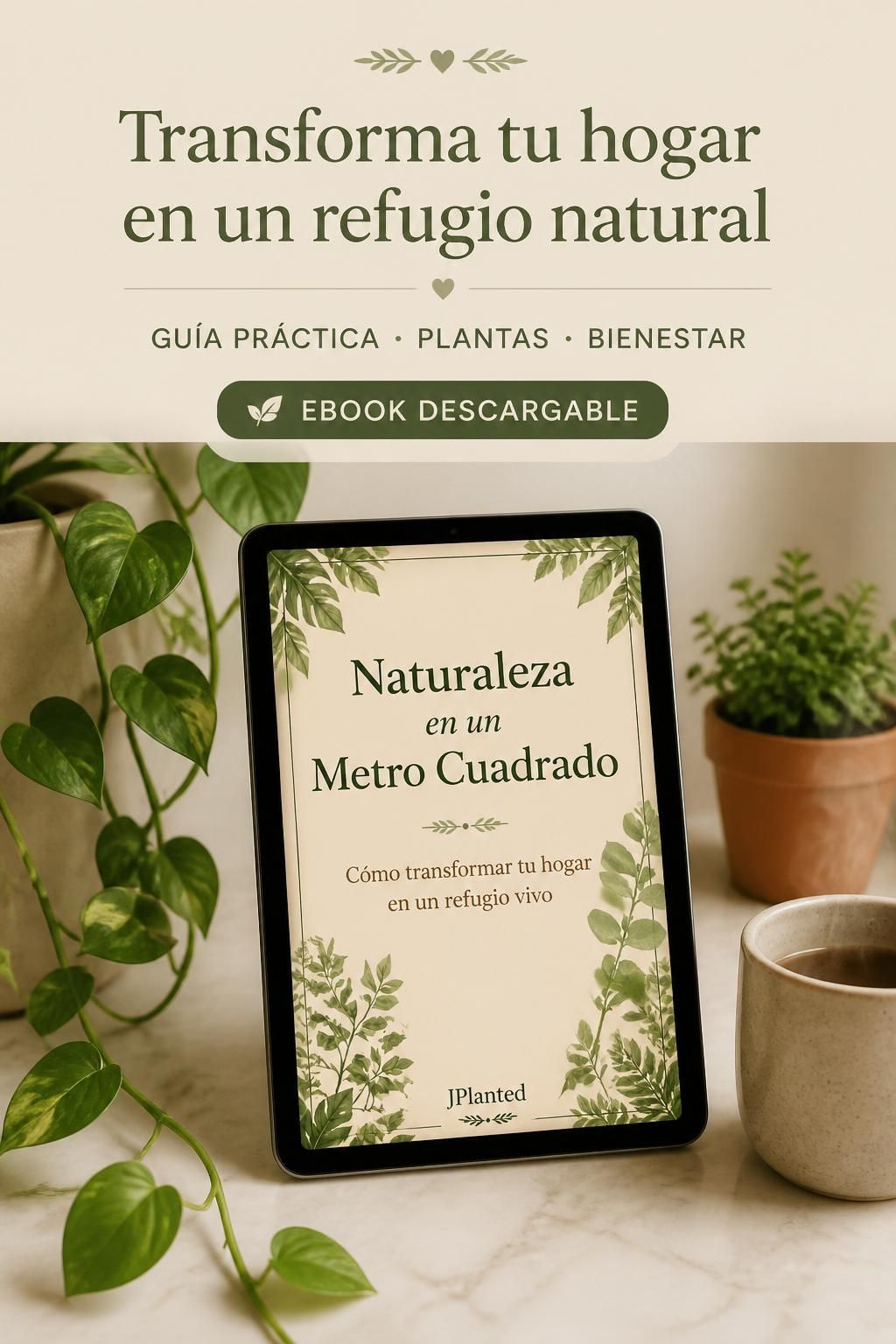 Naturaleza en un Metro Cuadrado | Guía practica de Plantas de Interior | eBook PDF Bienestar y Mindfulness | Diseña tu Refugio Verde
