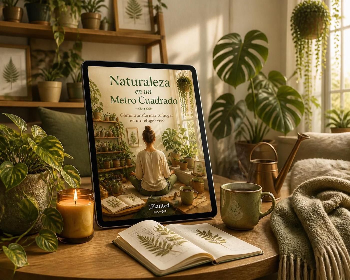 Naturaleza en un Metro Cuadrado | Guía practica de Plantas de Interior | eBook PDF Bienestar y Mindfulness | Diseña tu Refugio Verde