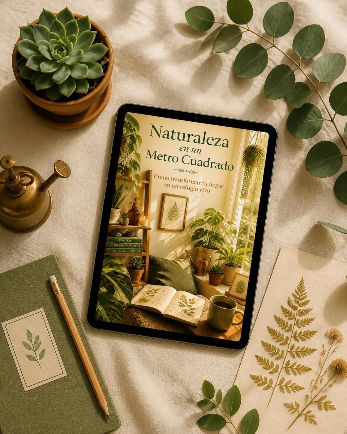 Naturaleza en un Metro Cuadrado | Guía practica de Plantas de Interior | eBook PDF Bienestar y Mindfulness | Diseña tu Refugio Verde